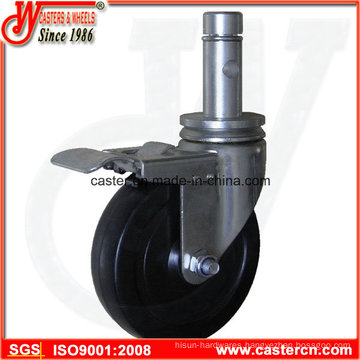 5 Inch Indoor Scaffold Caster with Round Stem and Ring